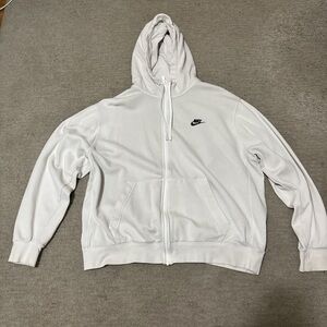 Nike Classic White Hoodie with Black Logo